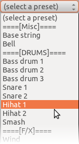 Instrument presets